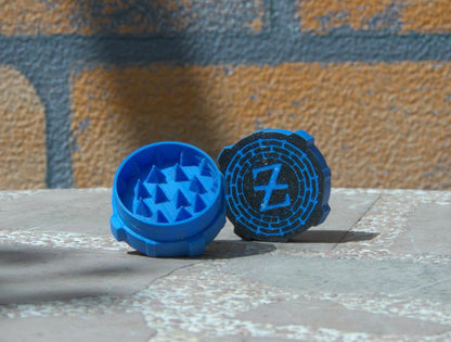 Interior del grinder de plástico 3d modelo Calavera Punk en color Azul